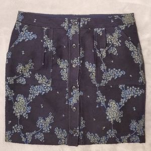 Banana Republic skirt navy blue front buttons mini size 8